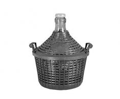 Home Korbflasche mit Korb, Glas/Kunststoff, dunkelgrau, 20 Liter