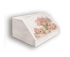 Lupia Brotkasten Shabby Romantic Lyrics Holz Fantasie-Motiv 30 x 40 x 20 cm