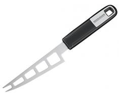 FACKELMANN Käsemesser 27 cm Sense, Käseschneider für Weichkäse mit rutschfestem und ergonomischem Soft-Touch-Griff aus Kunststoff (Farbe: Silber/Schwarz), Menge: 1 Stück
