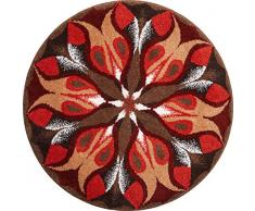 Grund Badteppich 100% Polyacryl, ultra soft, rutschfest, ÖKO-TEX-zertifiziert, 5 Jahre Garantie, STILLES LICHT, Badematte 60 cm rund, braun