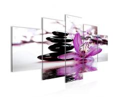 Bilder Blumen Orchidee Wandbild Vlies - Leinwand Bild XXL Format Wandbilder Wohnzimmer Wohnung Deko Kunstdrucke Violett 5 Teilig - MADE IN GERMANY - Fertig zum Aufhängen 204253b