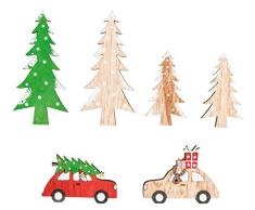 Rayher 46271000 Christmas is coming Holz-Streudeko, Stärke 3 mm, Holzstreuteile, Tischstreuer, Tischdeko, Holz-Streuteile Weihnachten, Btl. 6 Stück, 5-8 cm