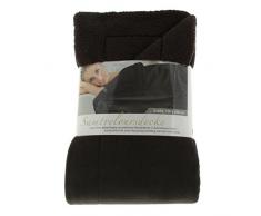 Amago Wohndecke, Samt Velours Optik, 150 x 200 cm, Dunkelbraun, 40068-72-150200