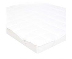 AmazonBasics - Weiche Matratzenauflage mit Mikrofaser-Polyester-Füllung und Riemen, 180 x 200 cm, Weiß