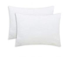 CaliTime Kissenbezüge für Couch Sofa Home Dekoration, einfarbig, weiches Chenille, 2 Stück Standard Pillowcases - Pack of 2 True White
