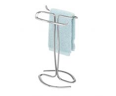 iDesign Axis Handtuchhalter freistehend, kleiner Handtuchständer aus Metall, silberfarben