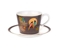 Sara Miller London Teetasse mit Untersetzer - Dark Grey