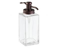 iDesign 70551EU Casilla Traditioneller Seifenspender für Küche oder Bad, 18,5 x 9,5 x 7 cm, durchsichtig/bronze