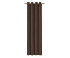 Deconovo Ösenvorhang Vorhang Verdunkelung Gardinen Blickdicht Verdunklungsvorhänge Schlafzimmer, Polyester, Braun, 245x140
