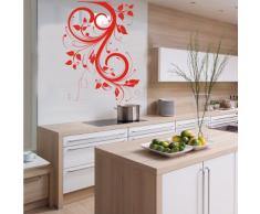 INDIGOS 4052166144919 Wandtattoo w659 schÃ¶ne Tribal Blatt Wandaufkleber, 96 x 72 cm, rot