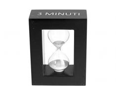 Home Sanduhr 3 Minuten, Holz, Schwarz, 7 x 4 x 10 cm