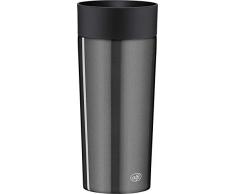 alfi 5637.218.035 Coffee To Go Trinkbecher isoMug Plus, Edelstahl Space Grey 0,35 l, Spülmaschinenfest, zerlegbarer Verschluss, 4 Stunden heiß