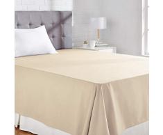 AmazonBasics Bettlaken, Poly-Baumwolle Fadenzahl 200, 180 x 260 + 10 cm - Creme