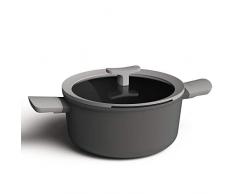 Berghoff 3950168 Kochtopf mit 2 Griffen, 24 cm, 4,4l und Deckel, Aluminium, Induktion, Grau