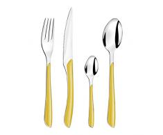 Amefa ECLAT Besteckset, mehrteilig, ABS Edelstahl, rostfrei, Jaune Safran, Ménagère 16 couverts pour 4 personnes