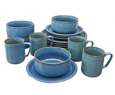 Creatable, 21024, Serie SYLT, Geschirrset teilig Kombiservice, 16-tlg, Steinzeug, Blau