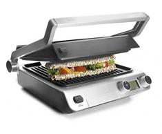 Lacor 69574 PRO Schwenkgrill mit 2 Kochzonen, herausnehmbare Platten aus Aluguss mit hochwertiger Antihaftbeschichtung, PFOA-frei, 2000 W