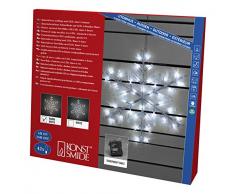 Konstsmide 4560-103 LED Acrylsilhouette Schneeflocke / für Außen (IP44) / Batteriebetrieben: 4xAA 1.5V (exkl.) / mit 6h Timer / 42 warm weiße Diode / transparentes Kabel