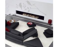 INDIGOS 4052166072496 Wandtattoo W436 Vögel Pflanze Wandaufkleber 80 x 56 cm, silber