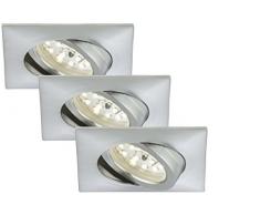 Briloner Leuchten, LED Einbauleuchte, Einbaustrahler, LED Strahler, Spots, Deckenstrahler, Deckenspot, Lampen Wohnzimmer, LED Einbaustrahler 230v, Deckeneinbauleuchten, Einbaustrahler Set, schwenkbar, eckig