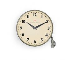 Bengt Ek Design Wanduhr, Zink, Silber, 18 x 16 x 5 cm