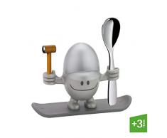 WMF McEgg Eierbecher mit Löffel, Kunststoff, Cromargan Edelstahl poliert, spülmaschinengeeignet, silber