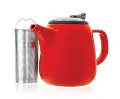 Tealyra - Daze - Keramik Teekanne Rot - Ceramic Teapot in Red - 700ml (2-3 cups) - Small Stylish High-Fired Ceramic Teapot with Stainless Steel Lid and Extra-Fine Infuser To Brew Loose Leaf Tea - Dishwasher-safe - BPA Free