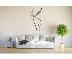 INDIGOS 4051095735014 Wandtattoo / Wandsticker - d238 gigantisches Hirschgeweih Hirsch Reh Tribal, Vinyl, schwarz, 96 x 45 x 1 cm