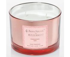 Ritzenhoff 5080003 Aroma Naturals Luxury Duftkerze, Glas, Schwarz/Rosa, 11 x 11 x 8 cm