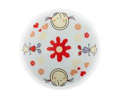 EGLO JUNIOR 2 Jungen und Mädchen, Kinderzimmer, Wandlampe, Deckenleuchte, Kinderlicht, Babyzimmer deko Kinderzimmerlampe Kinderlampe Deckenlampe, Stahl, 60 W, rot/weiß, Ø 39,5 cm