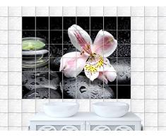 Graz Design 761354_15x15_50 Fliesenaufkleber Fliesen Sticker Folie Dekor Deko für Bad Küche Badezimmer Massagesteine Heilsteine Wellness FliesengröÃe 15x15cm (Anzahl Fliesen = 5 breit und 3 hoch)