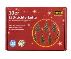 Idena 30111 - LED Lichterkette mit 10 LED in Tannenbaum Form, mit 6 Stunden Timer Funktion, Batterie betrieben, für Partys, Weihnachten, Winter, Deko, als Stimmungslicht, ca. 1,65 m