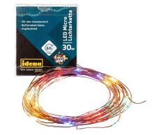 Idena 31096 LED Micro Lichterkette mit 30 LED bunt, mit 6 Stunden Timer Funktion, Batterie betrieben, für Partys, Weihnachten, Deko, Hochzeit, als Stimmungslicht, ca. 3,2 m