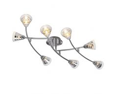 Brilliant Eode Deckenleuchte 8 flg schwenkbar chrom Glas, 8x G9 geeignet für Stiftsockellampen bis max. 33W