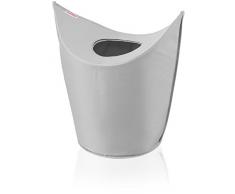 Leifheit Wäschesammler, Wäschekorb mit 60 L Fassungsvermögen, abwaschbarer und atmungsaktiver Stoff, mit zwei Tragegriffen, Wäschetasche mit verstärkten Wänden und Boden, grau