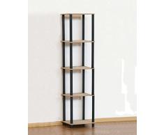 Rohr- Plastikregal 5 Böden Breite 40cm Zimmer- Büro- Bücher- Kellerregal Dedal-5L (Schwarz)