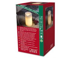 Konstsmide 1941-100 LED Echtwachskerze mit zerlaufender Wachsoptik / für Innen (IP20) / Batteriebetrieben: 2xC 1.5V (exkl.) / 20cm groß / mit Schalter und Lichtsensor / 1 warm weiß flackernde Diode