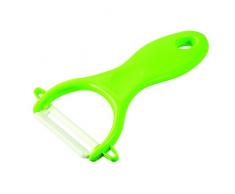 Fackelmann Keramikschäler, Universalschäler, robuster Schäler für Gemüse und Obst mit scharfer Klinge (Farbe: Grün, Weiß - nicht frei wählbar), Menge: 1 Stück
