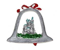 Schnabel-Zinn Neuschwanstein Weihnachtsanhänger Glocke mit Relief gemalt