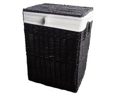 DVier SWWK-01SwRt-c Wäschekorb, Korb, Schwarz, 48 x 36 x 62 cm