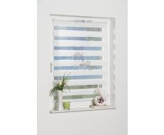 K-home Klemmfix Doppelrollo Denia ohne Bohren Petrol-Grau 120 x 150 cm (B x L) Design:Blume