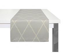 Adam Casket Valdelana Light Tischläufer, Bio Baumwolle, Hellgrau, 50 x 150 cm