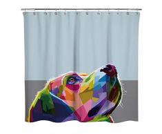 Sunlit Geometrie Design Bunte Hund Stoff Duschvorhang Modern Art Stil Badezimmer Deko Vorhang Blau Grau