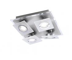 Paul Neuhaus Deckenleuchte, 4 x LED / 3,30 W / 3000 K, Innenleuchte, IP20 , aluminium 8030-95