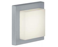 Trio Leuchten LED-Aussen-Wandleuchte Hondo in Aluminiumguss titanfarbig, PVC-Schirm weiß 228960187