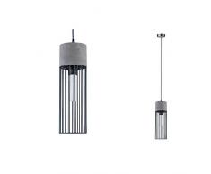 Paulmann 79618 Neordic Henja Pendelleuchte max. 1x20W Hängelampe für E27 Lampen Deckenlampe geb. 230V Beton/Metall ohne Leuchtmittel, Grau, Eisen gebürstet