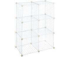 AmazonBasics - 6 Regalwürfel, Drahtregal, Weiß
