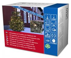 Konstsmide 3611-140 Micro LED Lichterkette / für AuÃen (IP44) / 24V AuÃentrafo / 80 warm weiÃe Dioden / 10 funkelnde Dioden / schwarzes Kabel