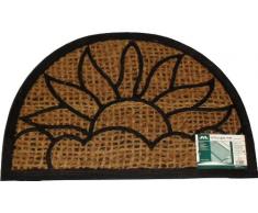 JVL Fußmatte in Halbkreisform, PVC und Kokosfaser, 40 x 60 cm