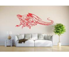 INDIGOS WG10452-31 Wandtattoo w452 Drachen Skelett Wandaufkleber 80 x 34 cm, rot